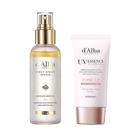 d'alba Piedmont White Truffle First Spray Serum & Waterfull Tone-Up Sunscreen BROAD SPECTRUM SPF 50+, Korean Skin Care, All Skin Tones, Vegan
