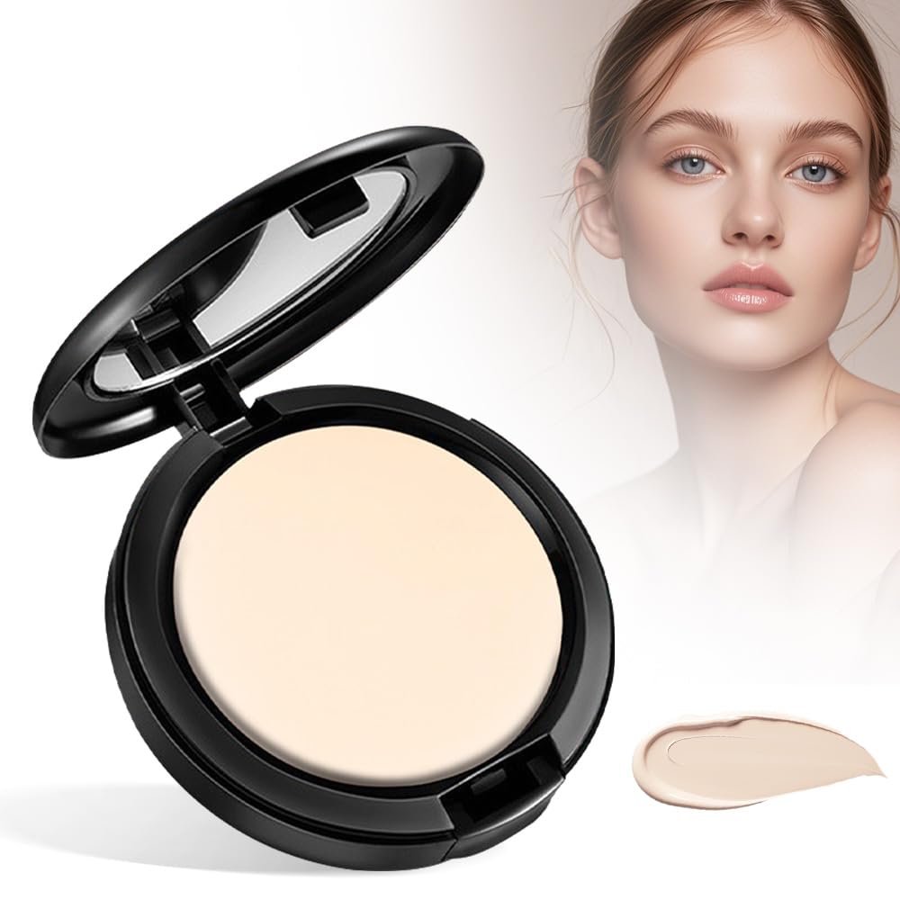 2025 New Face Setting Powder, Portable Makeup Powder Compact Control Shine Complexion Long-Lasting Matte Finish, Natural White, 0.42 Ounce Pack of 1