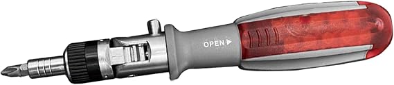 Multi-Bit Screwdriver Set, 10-in-1 Magnetic Screwdriver with Hidden S2 Steel Bits PH0-PH3/T8/U6/Y1, Adjustable Head