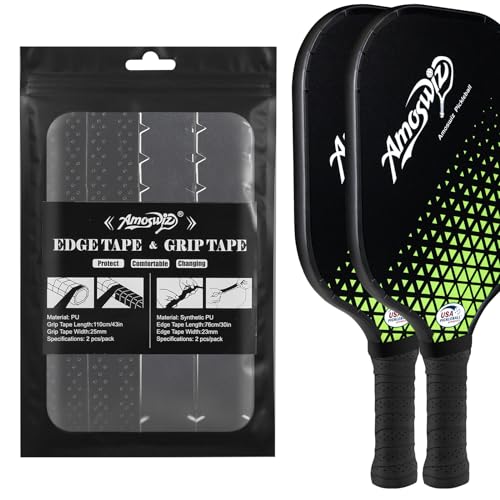 Pickleball Edge Guard Tape & Pickleball Grip Tape, Pickleball Protection Tape with Overgrip Set of 2, 23MM & 26MM Width Edge Tape for 13MM & 16MM & 20MM Pickleball Paddle Handle Wrap