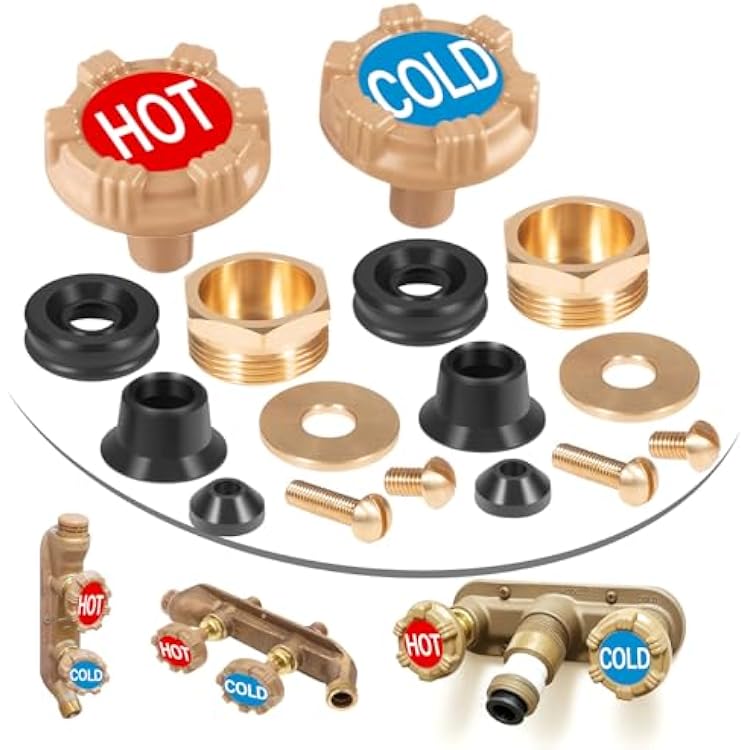 RK-22MH Repair Kit for Woodford Model 22 & V22 Outside Faucets, Complete Metal Handle Replacement Kit 18 Pieces, Outdoor Wall Faucet, Compatible with Hot & Cold Faucets, Frost-Proof, Prevents Leaks