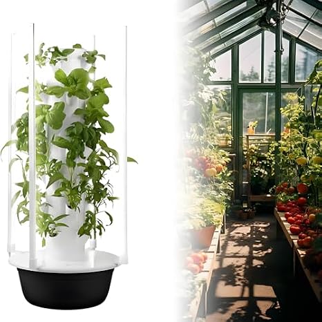 Hydroponics Growing System Vertical Tower Garden with LED Grow Lights, Automated Aeroponics Indoor Herb Garden,Lettuce Grow Tower Kit