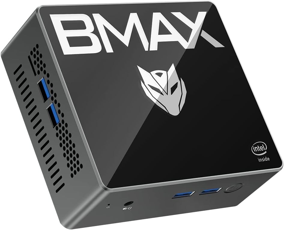 Bmax Mini PC B1 Pro 8GB LPDDR4128GB eMMC Celeron N4000 Up to 2.6 GHz Support 512GB2TB M.2 SSD Expansion, 2.4G5G Dual WiFi BT4.2 Micro Computer HDMIVGA Port 4K HD Dual Display