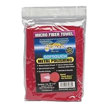 Gliptone Softouch Metal Polishing Microfiber Cloth, 16" x 12" Lint-Free Towel for Chrome, Aluminum, Brass, Billet & Stainless Steel, Ultra-Soft, Durable Weave for Detailing & Restoration