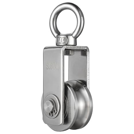 Cable Pulley Wheel for Rope with Ball Bearings, Smooth No Noise, 360 Swivel Small Wire Pulley for Pulley System Lifting, DIY Home Gym, Winch, 1 Pack