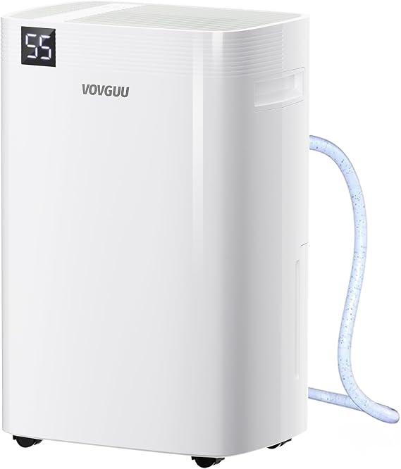 4500 Sq.Ft 52 Pints Dehumidifier for Basement and Home with Drain Hose & Water Tank, 3 Smart Modes, Humidity Control, Auto Defrost, 24H Timer- 2024 Energy Star Dehumidifer for Large Room