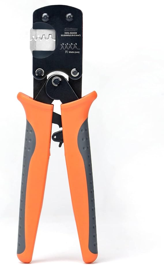 iCrimp IWS-3220M Micro Connector Pin Crimping Tool 0.03-0.52mm2 32-20AWG | Ratcheting Crimper for D-Sub,Open Barrel suits Molex,JST,JAE
