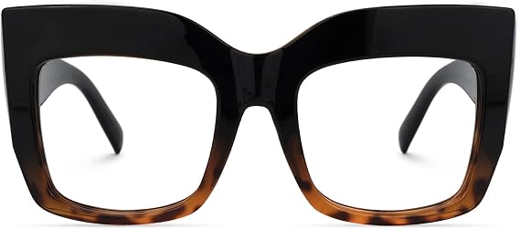 Zeelool Vintage Oversized Thick Cat Eye Glasses for Women with Clear Lenses Alberta FP0668-02 Tortoise