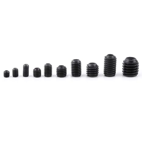 220Pcs Assorted Sizes Set Screw Kit, Hex Socket Head Grub Set Screw Cup Point Assortment Kit with Box