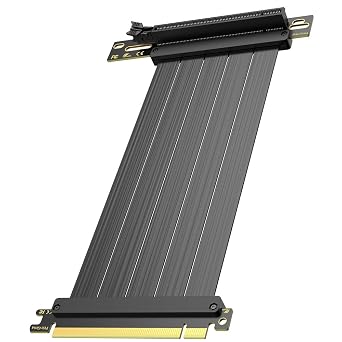 JEYI PCI-E 4.0 Riser Cable,High Speed Flexible Vertical GPU Mount Cable PCIe 4.0 x16 for AMD Radeon RX7000/RX6000 Series and GeForce RTX 40/30 Series 200mm/20cm/0.65ftPCIEX16G5 Link Model GEN4