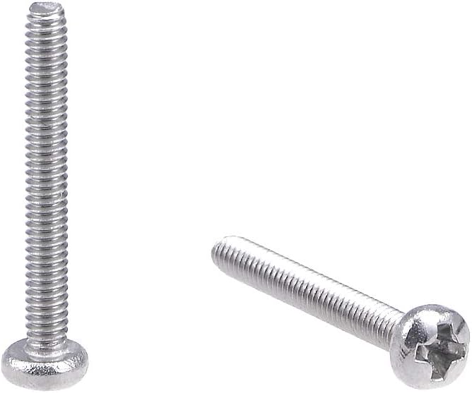 uxcell M2x16mm Machine Screws Pan Phillips Cross Head Screw 304 Stainless Steel Fasteners Bolts 100Pcs