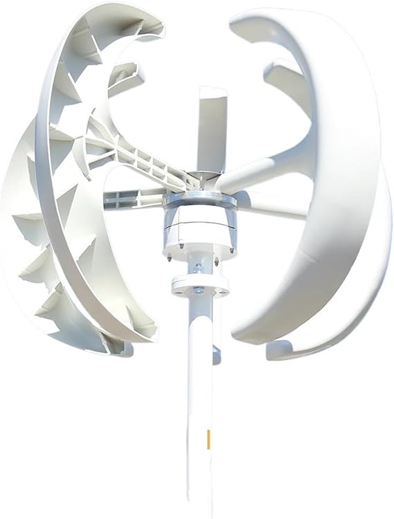 Wind Turbine, Free Energy 5KW Low Noise Small Wind Turbine nerator for Home 5000W 12V 24V Vertical Axis Windmill(White,12V_5000W)