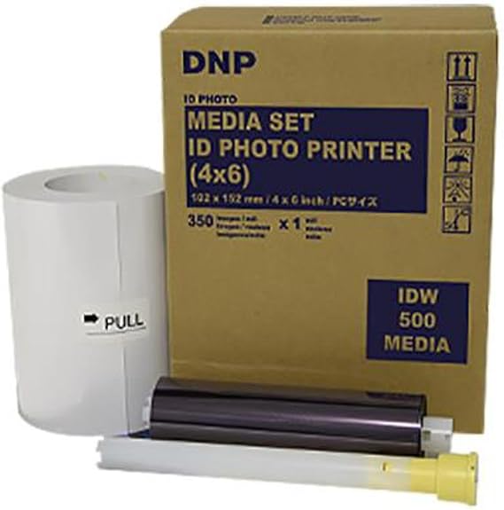 DNP 4x6 Paper Roll Media Set for IDW500 ID Photo Printer, 350 Prints