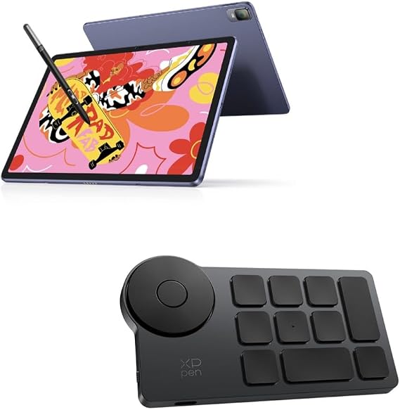 XPPen Magic Drawing Pad 12.2 Inch Standalone Drawing Tablet No Computer Needed with 16384 Pressure Levels & XPPen Mini Keydial ACK05 Wireless Shortcut Keyboard