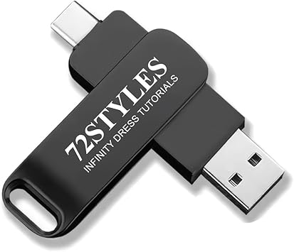72STYLES Infinity Dress Tutorials - 32 GB Flash Drive 2 in 1 USB + USB Type C