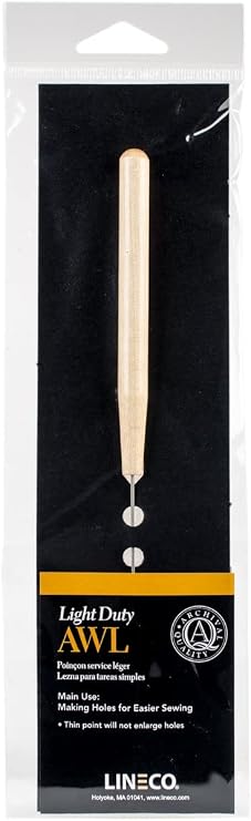 Lineco Light Duty Fine Point Wooden Handle Scratch Awl Tool, 5.75 Inch | Used for Bookbinding, Punching Leather Hole, Sewing and Repairing Craft
