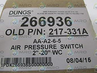 266936 120 VAC, 2 to 20, 5-AMP, AIR Pressure Switch, Formerly 217-331A, NEMA Type 4