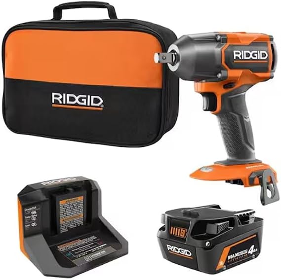 18V BRUSHLESS 4-Mode 1/2 in. MID-Torque Impact Wrench KIT with PIN Detent, 4.0 AH MAX OU
