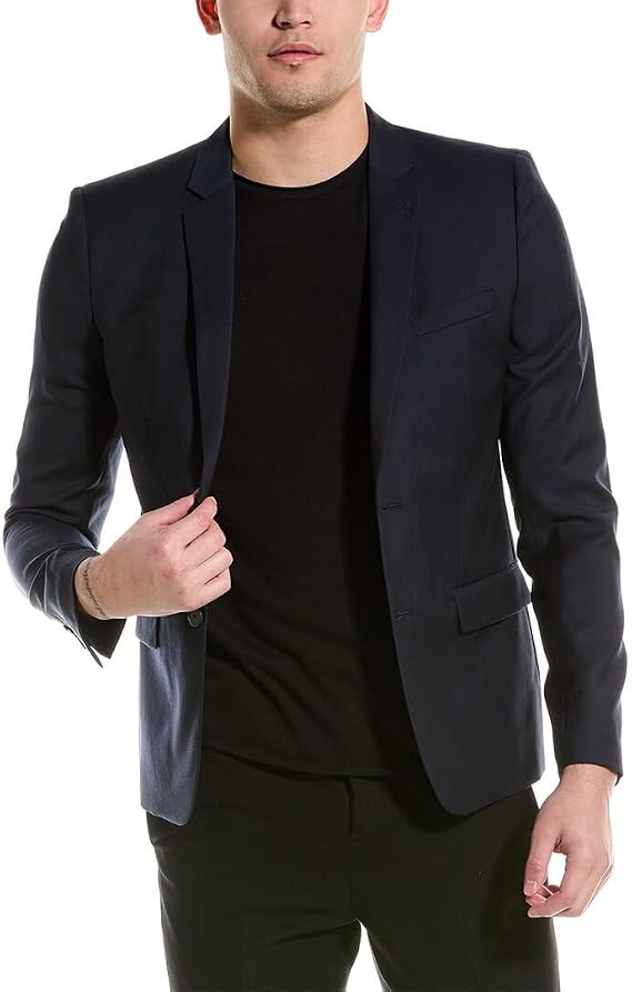 The Kooples Mens Wool Suit Jacket, 50, Blue