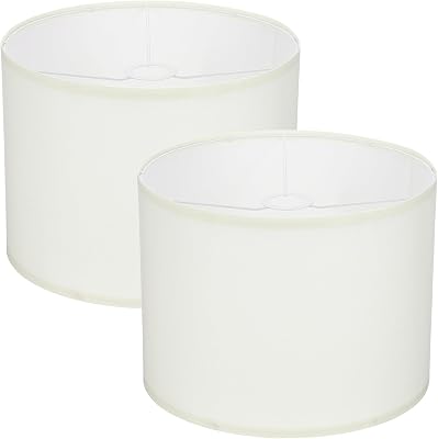 YOKIVE 2Set Drum Lamp Shades for Table Lamps, 13x13x10 Linen Lampshade Easy Assembly Lamp Shade with E26E14Spider Fitter Adapters for Floor Lamps Bedside Lamps, Beige