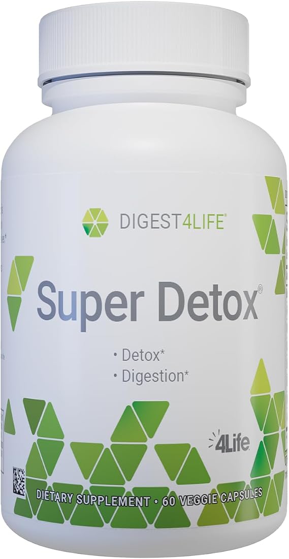4Life Digest4Life Super Detox Liver Support with Milk Thistle, 60 Capsules | Healthy Digestion, Artichoke, Red clover, NAC, Calcium D-glucarate, Liver supplement, Cleansing, Gut and cellular wellness