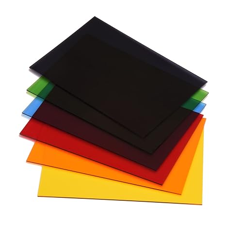6 Pack 8 x 12 Colored Cast Acrylic Sheet,1/8" Translucent Plexiglass Sheet,Colored Plastic Sheet...