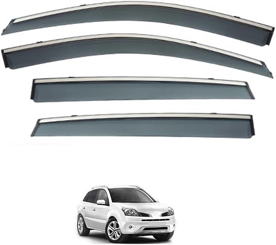 Side Window Wind Deflectors for Renault Koleos MK1-HY 2006-2016, Rain Guards Sun Wind Guard Shade Deflector Vent Visors Protection Tape on Accessory