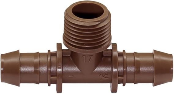 Rainbird XF Series Barbed Insert Adapter X MPT X Tee, 17mm/1/2