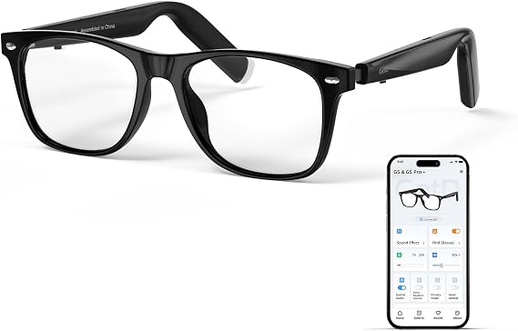 GetD AI Glasses for Men & Women, Smart Glass Powered by ChatGPT, AI Real-time Translation with 145 Languages, 11H Music Play, Bluetooth Glasses with Anti-Blue Light Lens for Daily Use, Travel