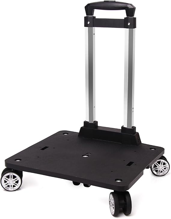Backpack Trolley with 5 Wheels Folding Compact Lightweight Luggage Cart Spinner Rolling Luggage Cart for Bags, Pet Carriers, Dog Backpacks Carriers