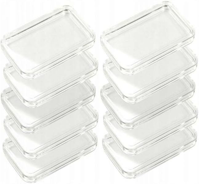 COLLECTOR - Set of 10 Premium Rectangular Protective Capsule 27×47 mm – Silver &amp; Gold Bars