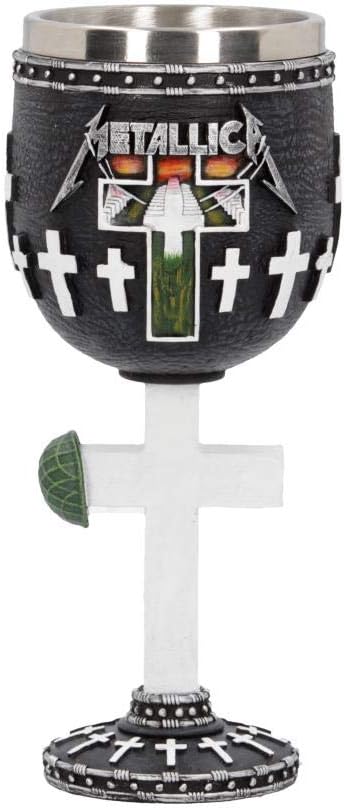 Nemesis Now B4682N9 Metallica-Master of Puppets Goblet 18cm, Resin w/Stainless Steel Insert, Black, One Size