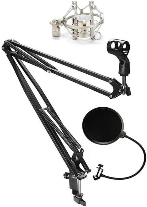 Lastvoice NB40 Microphone Stand + Pop Filter + Shock Mount (50x50 Large Size)