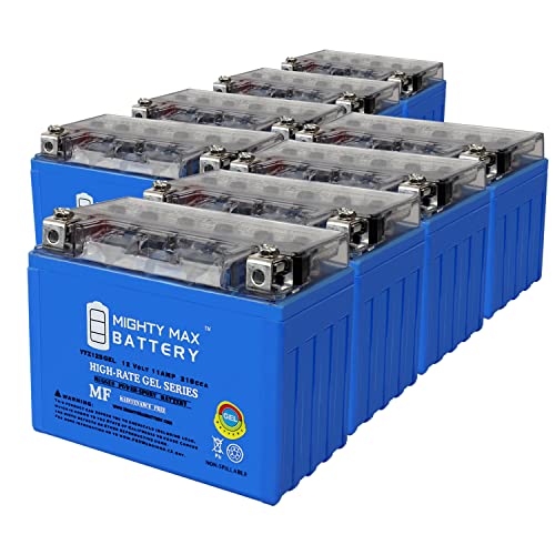 Mighty Max Battery YTZ12SGEL 12V 11Ah GEL Replacement Battery compatible with Motobatt MBTX9U - 8 Pack