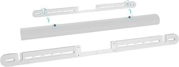 ynVISION.DESIGN Soundbar Wall Mount compatible with Sonos Arc Ultra and Sonos Arc - Includes All Hardware and Anchors for Drywall & Hard Surface- Vibration-Reducing Foam Pads - Flat Wall Mount - White