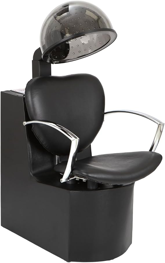 Buy-Rite Chea Hair Dryer Chair with 980W Salon Dryer Extra-Wide Seat | Wood Frame, Metal Arms, 4 Heat Settings, 60-Minute Timer, No Assembly, For Salons, Pairs With Matching Chairs