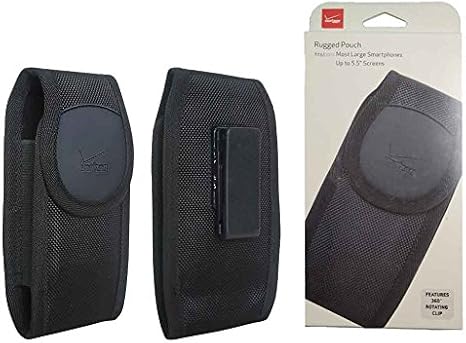 Verizon OEM Large Rugged Nylon Pouch Case with Rotating Belt Clip for Samsung Galaxy J1 / J3 V / J7 / Note 4 / Note 5 - Retail Package