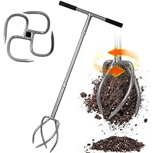 Walensee Upgrade Twist Tiller Manual Hand Tiller Garden Claw Cultivator with a Removable Big Claw, Garden Claw Tool Long Handle Steel Tiller Lawn Aerator Soli Lossener for Gardening Bed and Plant Box