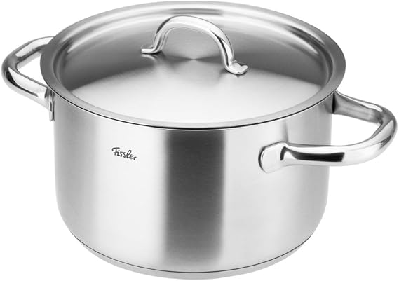 Fissler Family Line Stew Pot 20cm with Metal Lid, Stainless Steel, 20 cm