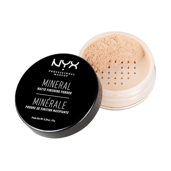 NYX PROFESSIONAL MAKEUP Mineral Matte Finishing Powder, Loose Setting Powder - Light/Medium