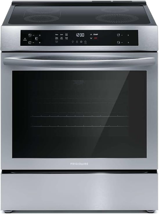 Frigidaire 30 in 5.3 cu.ft. 4-Burner Element Slide-in Front Control Self-Cleaning Induction Range w/Convection in Stainless Steel