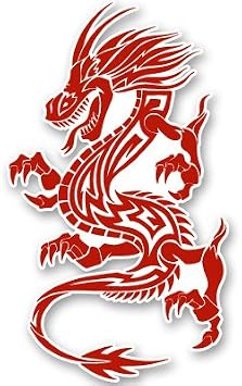 AK Wall Art Dragon Red Vinyl Sticker - Car Phone Helmet - Select Size
