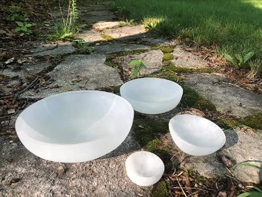 Selenite Charging Bowls, XL Large Medium or Small versions available, 2" 3" 4" 6" and 8" options (7.5-8")