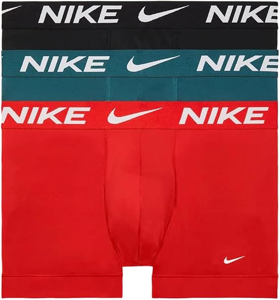 Nike 3Pk Boxer Brief Essential Micro Mens Active Underwears Size L, Color: Black/Red/Emerald