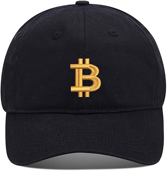 Bitcoin BTC Unisex Embroidery Baseball Cap Washed Cotton Embroidered Adjustable Cap