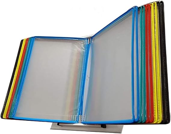 Wall Mounted Display File Holder, Flip File Holder, Desktop Or Wall-Mounted Display Stand with Adjustable Tilt(PVC+Metal) 32 * 23CM