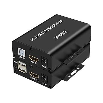 HDMI KVM Extender 60M Over cat5/6 ethernet Cable 1080P USB KVM HDMI Extende Audio Video Converter for PC Ps5 Loptop HDTV