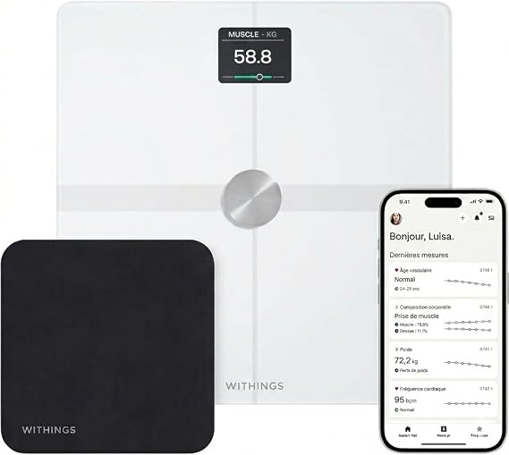 WITHINGS Body Smart + Cleaning Kit - Accurate Scale for Body Weight and Fat Percentage, Body Composition Wi-Fi and Bluetooth Weight Scale, Smart Scale Apple Health Compatible, Bathroom Scale, White