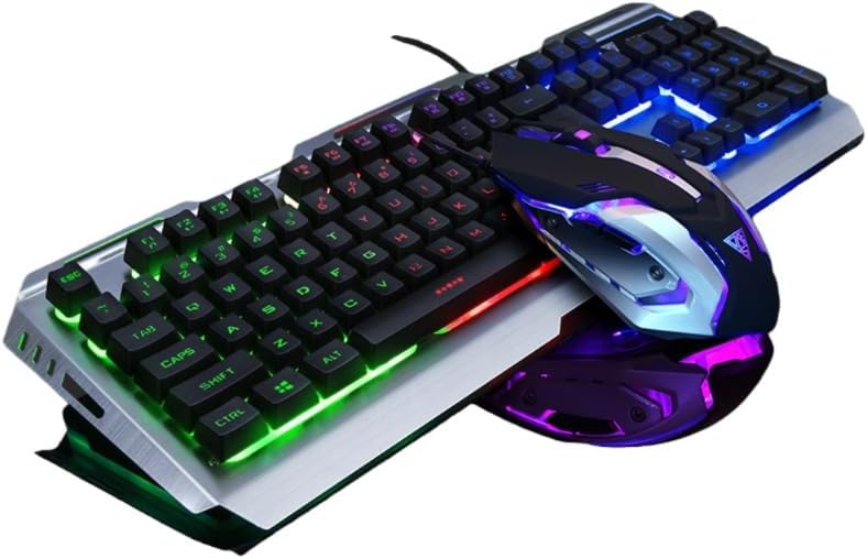 Gaming Keyboard and Mouse Combo: Lightweight, Programmable, Gaming Keyboard, Numeric Key, Gaming Mouse, Angle Adjustable, Wired, LED Backlight, USB, Durable, Quiet, Compatible with Laptop and Desktop