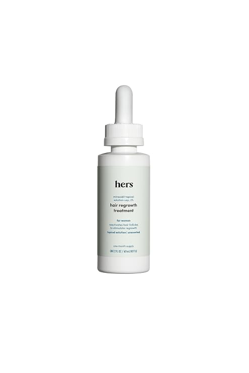 hers Topical Minoxidil Solution, 2% - Hair Growth Treatment for Women - Clinically Proven to Reduce Hair Loss in 3-6 Months - Unscented